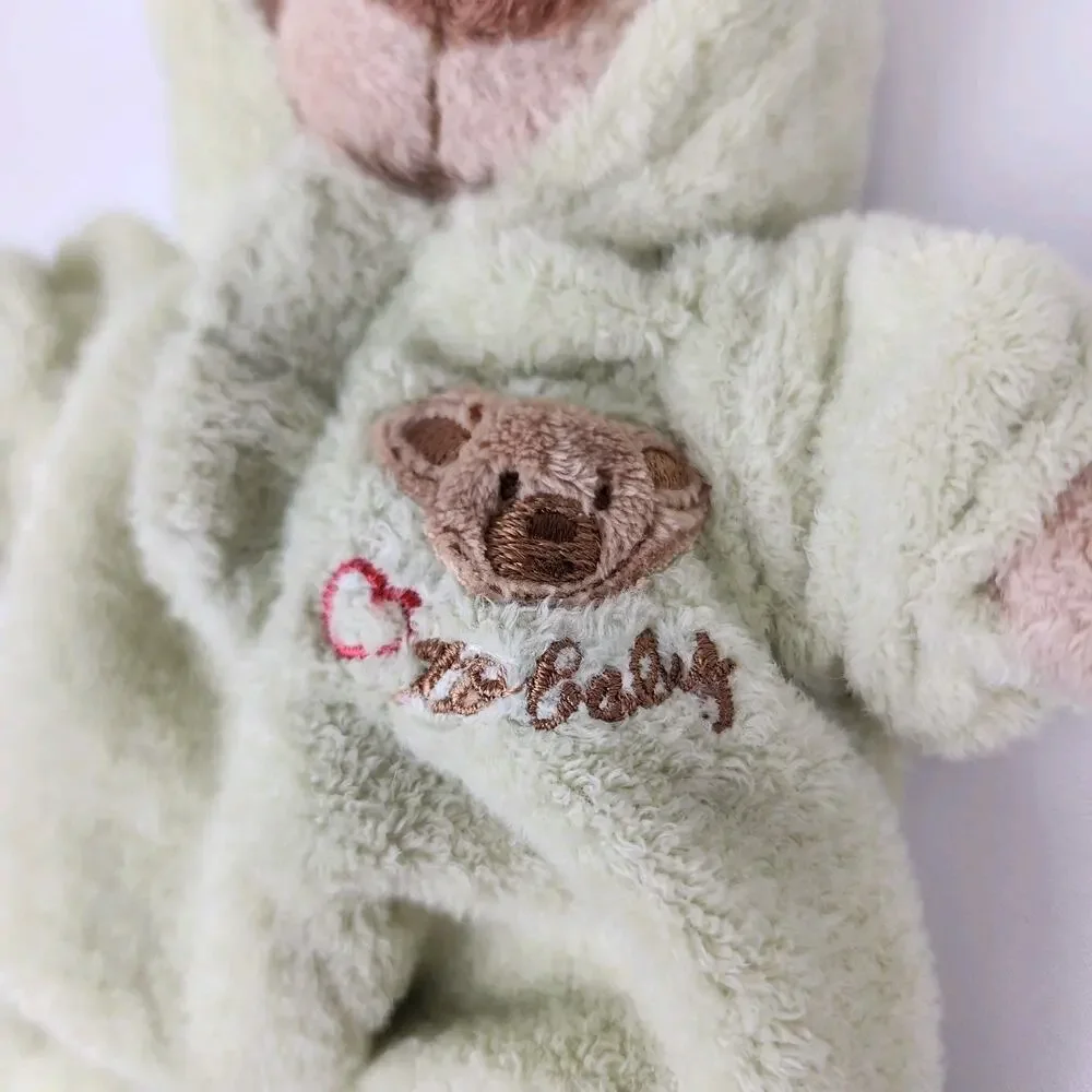 2004 TY Pluffies Love To Baby Teddy Bear Green Removable PJ's 12” Plush NWMT's